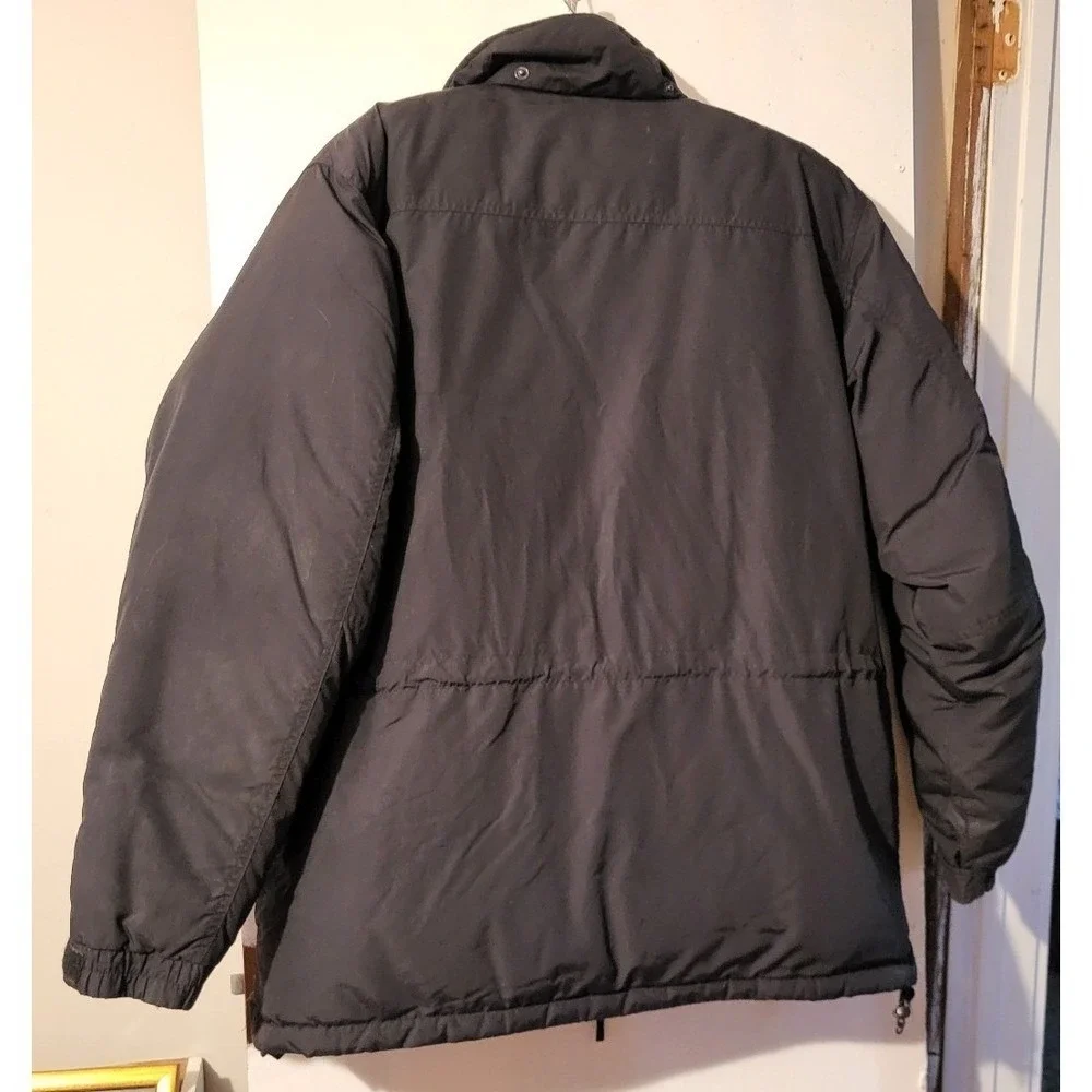 Mountain Hardwear Black Down Puffer Jacket Mens L Removable Hood, 90% Down fill